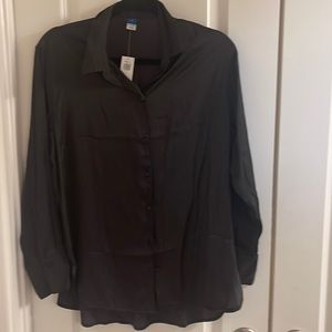 Old Navy “silk” button-down long sleeve blouse.